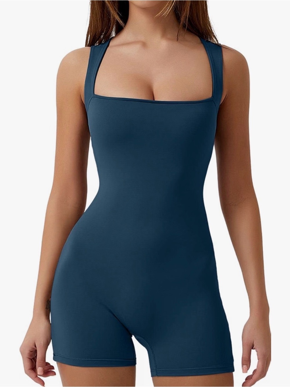Amazon QINSEN Womens Strappy Square Neck Tank Top Bodycon Jumpsuit Romper